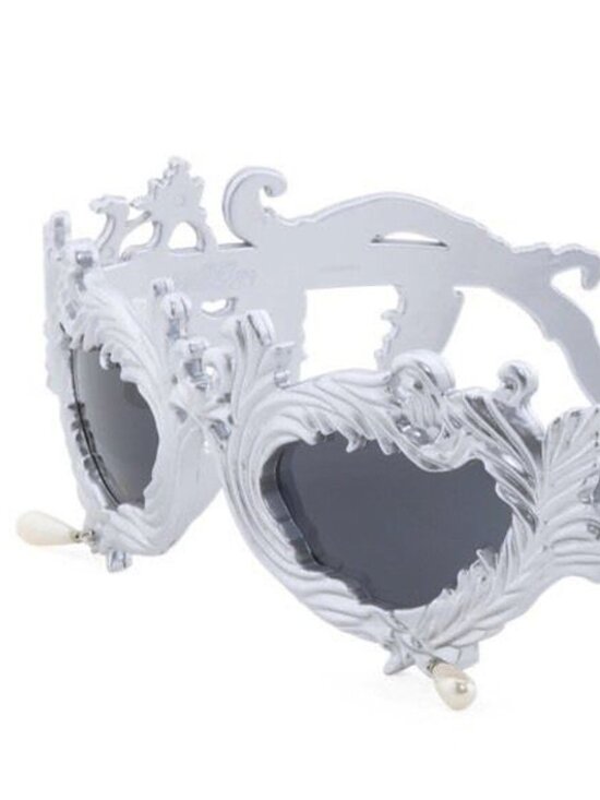 NWB Jeremy Scott x Linda Farrow Silver Antique Pearl Drop Sunglasses Limited main image 7